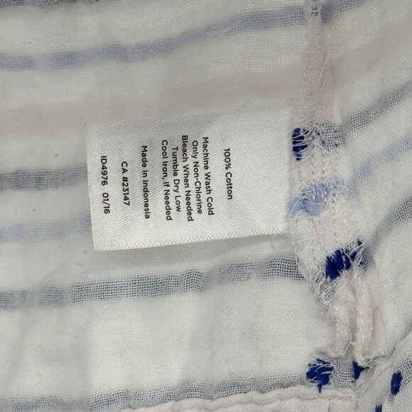 Talbots Women's Striped Short Sleeve Top Pocket size 1X Blue embroidered plus - Picture 3 of 8